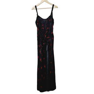 Forum Novelties black red mesh‎ tattered Halloween skull dress zombie prom M